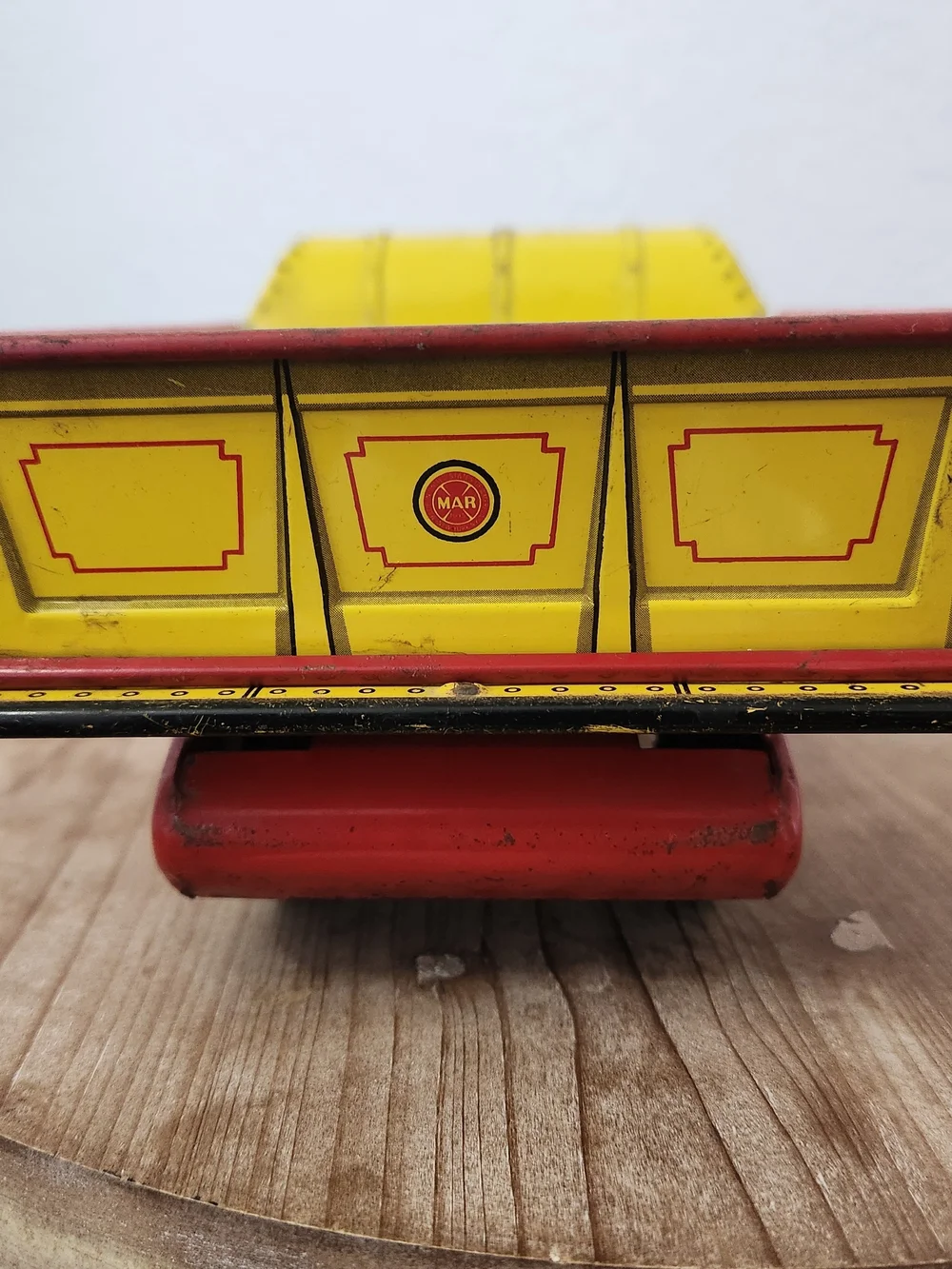 1950's VINTAGE.  Marx Litho. Lumar Contruction Co. Dump Truck Pressed Steel VTG